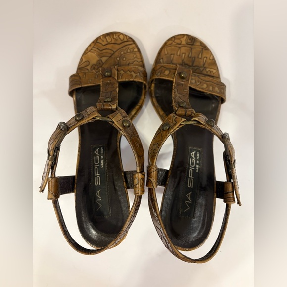 Via Spiga brown boho Stilleto open toe sandals size 6 M - Picture 8 of 11
